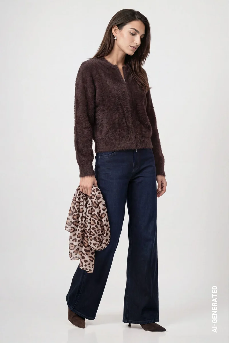 Schal mit Leoprint