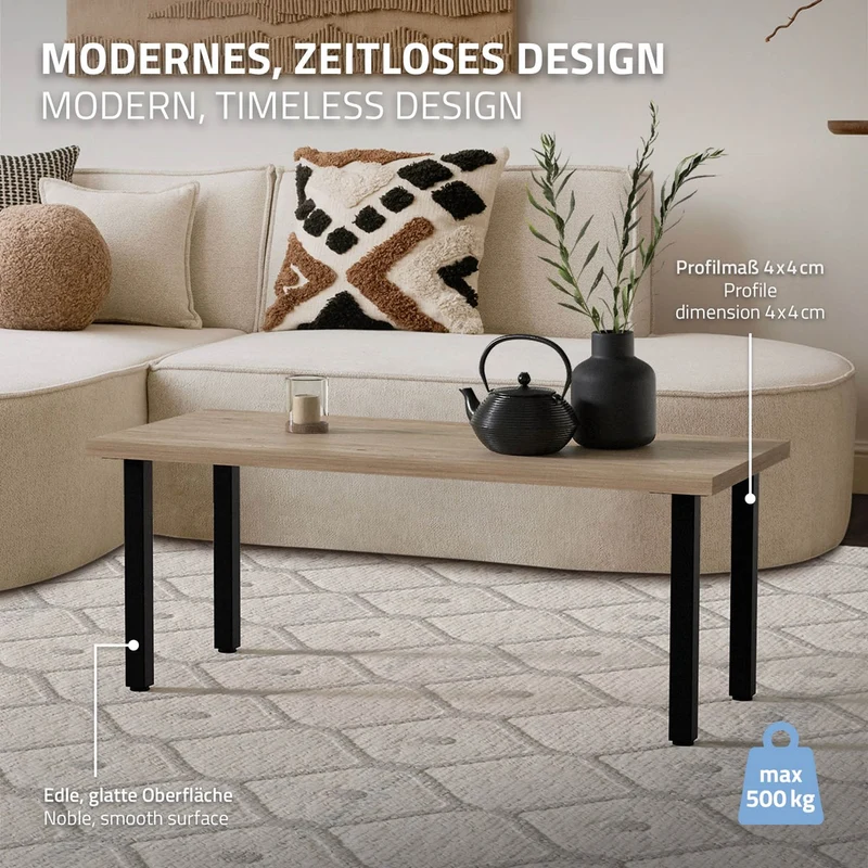 Tischbeine Tischgestell 4er Set I-Design aus Stahl ML-Design