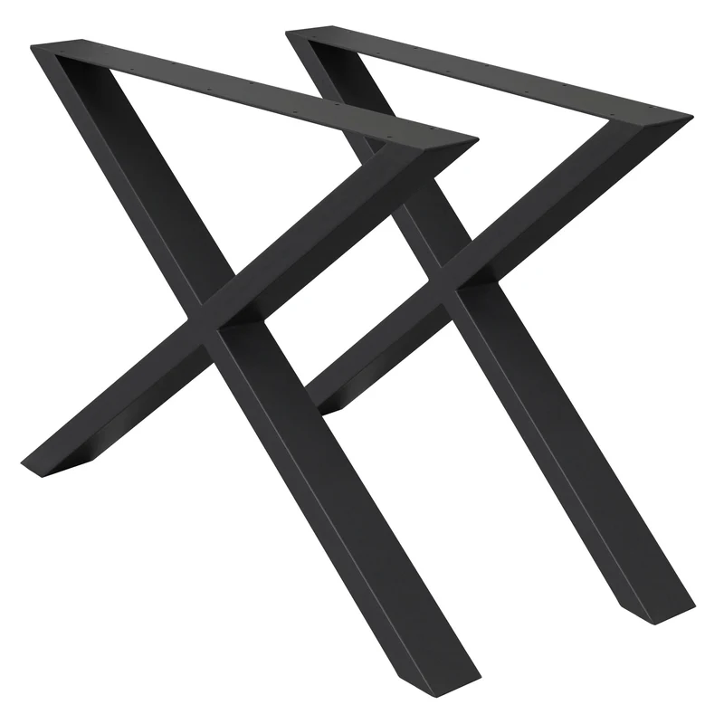 Tischbeine Tischgestell 2er Set X-Design aus Stahl ML-Design