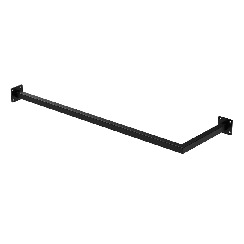 Kleiderstange Ecke Garderobe Wandmontage Schwarz aus Stahl ML-Design