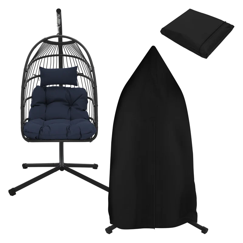 Hängesessel 100x105x195 cm aus Polyester mit Gestell und Kissen ML-Design
