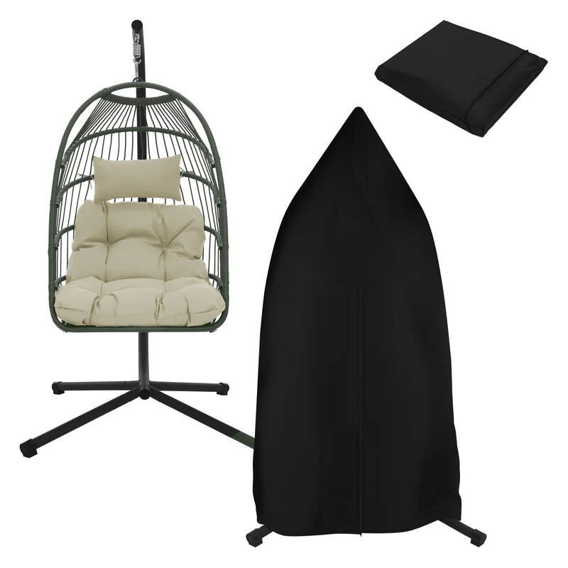 Hängesessel 100x105x195 cm aus Polyester mit Gestell und Kissen ML-Design