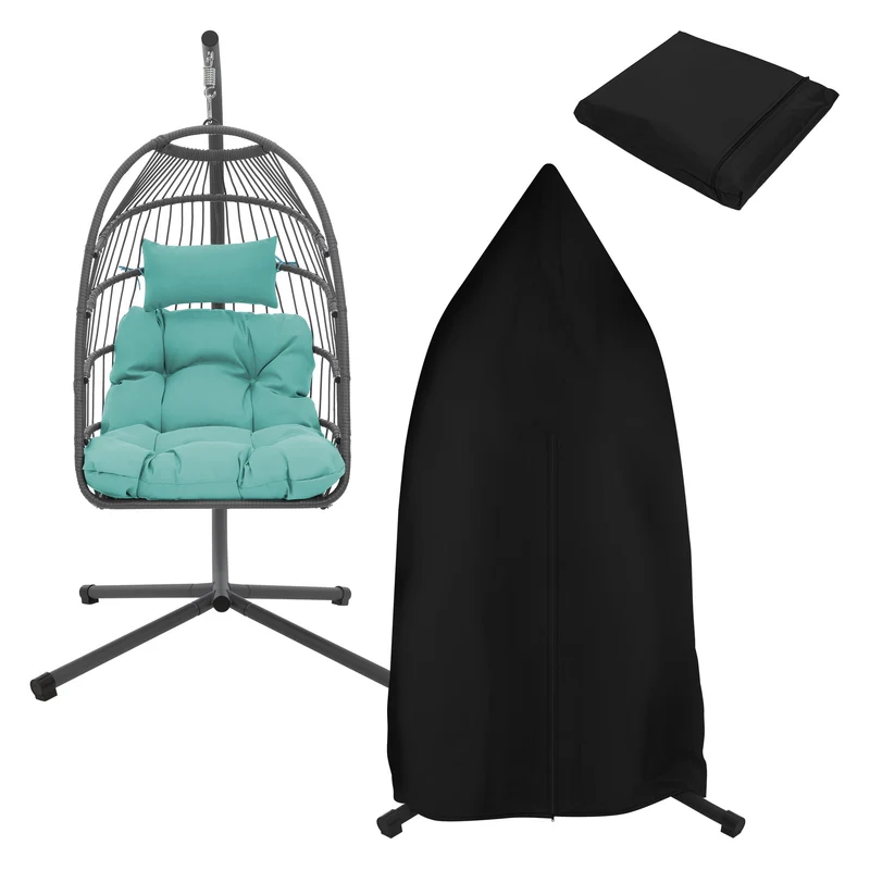 Hängesessel 100x105x195 cm aus Polyester mit Gestell und Kissen ML-Design