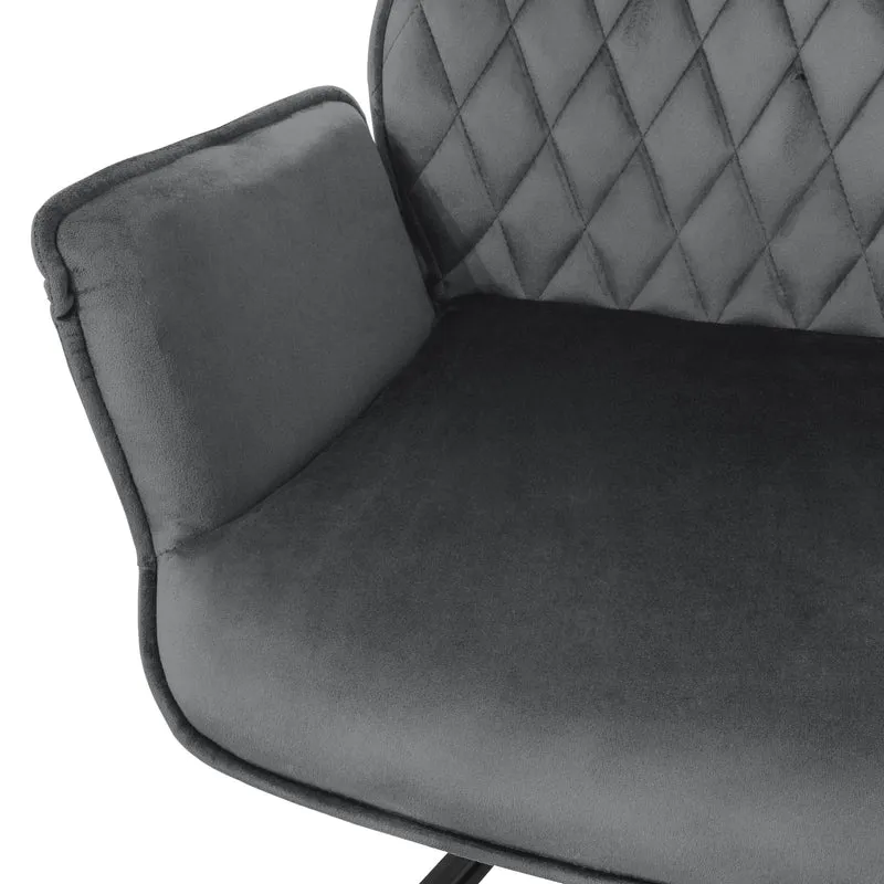 Esszimmerstuhl drehbar mit Rücken- und Armlehnen Küchenstuhl mit Microfaser-Samtbezug ML-Design