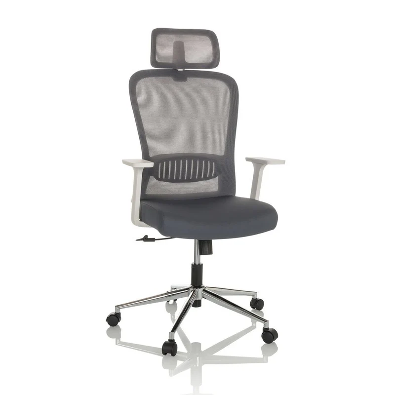 B-Ware hjh OFFICE Bürostuhl Chefsessel BELAIA W Computerstuhl Büro Netzstoff Stoff grau