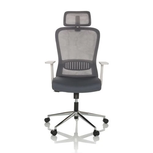 B-Ware hjh OFFICE Bürostuhl Chefsessel BELAIA W Computerstuhl Büro Netzstoff Stoff grau