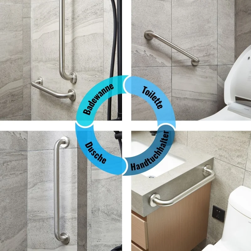 Dusche Haltegriff Ø 30mm aus Edelstahl - gebürstet