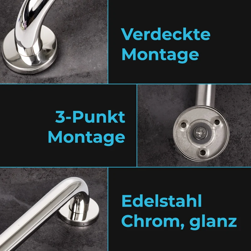 Dusche Haltegriff Ø 25mm aus Edelstahl - hochglanz