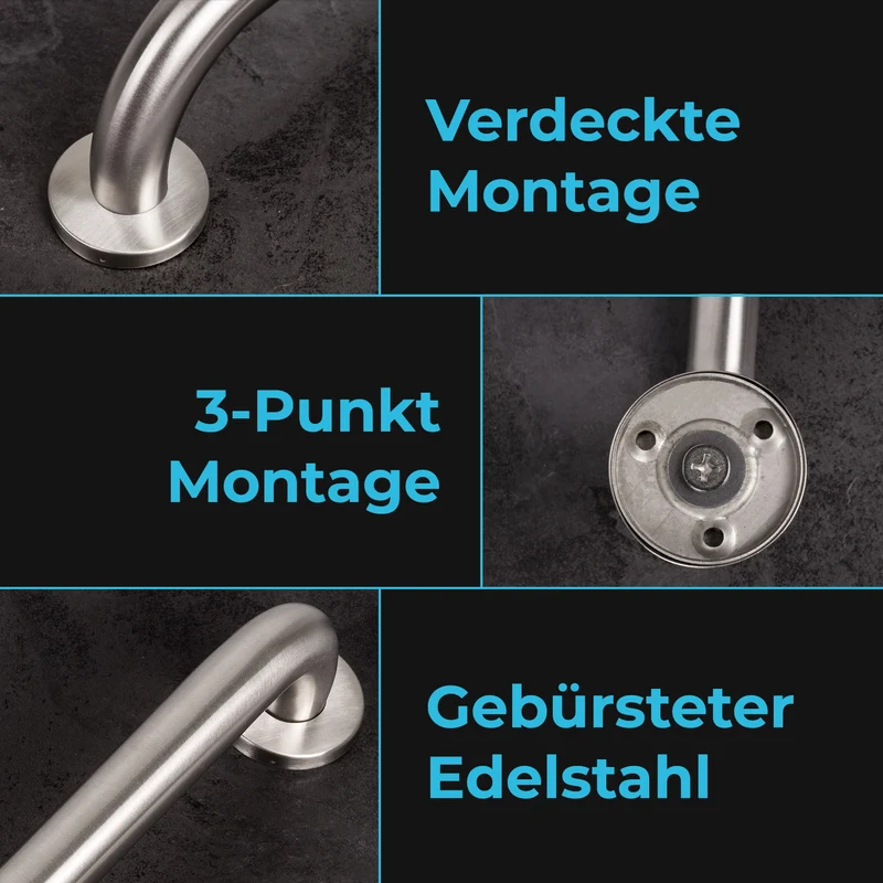 Dusche Haltegriff Ø 25mm aus Edelstahl - gebürstet