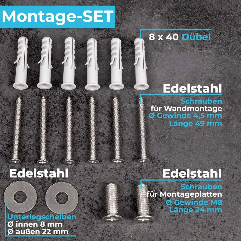 Dusche Haltegriff Ø 25mm aus Edelstahl - gebürstet