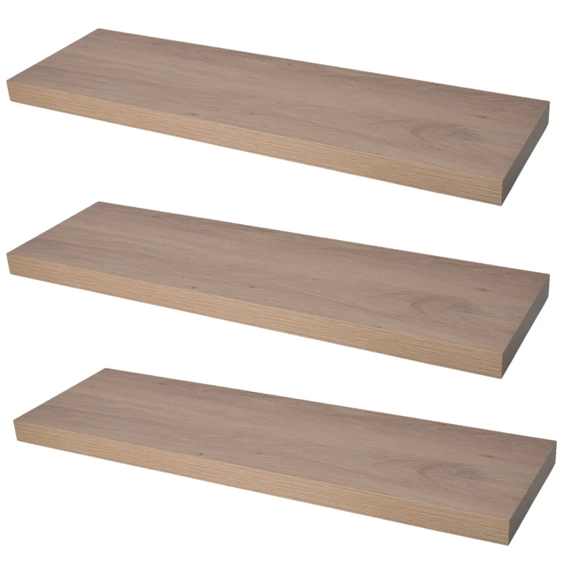 Verdecktes Bücherregal - 3er Pack- Knorrige Eiche - 90cm
