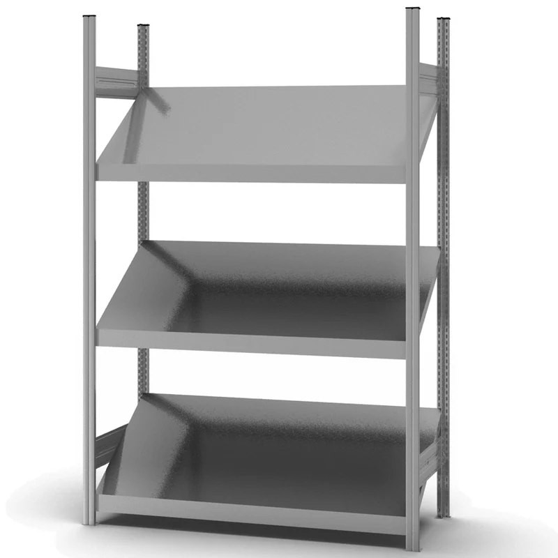 Schrägbodenregal Grundregal – verzinkt, H 2000 mm, B 1000/1300 mm