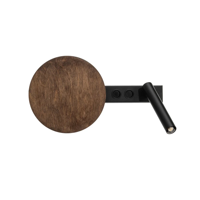B-Ware Sigma Wandleuchte Hotel Mood schwarz-braun LED Wandlampe Leuchte Metall Holz