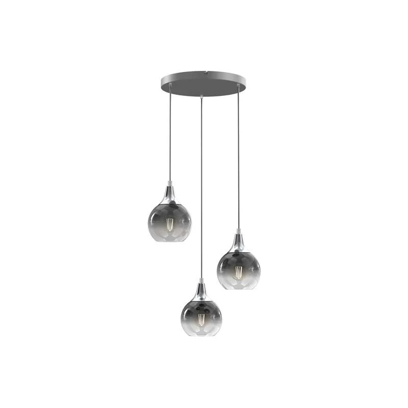 B-Ware Hängeleuchte Monte 3-flammig silber E27 60W variabel 30-90 cm Milagro