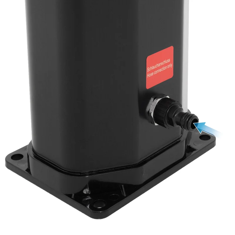 B-Ware Solardusche 35L mit Fußdusche und Regenduschkopf Silber/Schwarz aus PVC verchromt