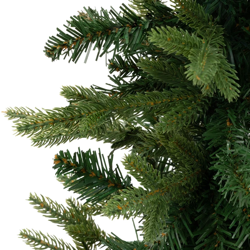 ECD Germany | Künstlicher Weihnachtsbaum Naturgetreu 150 cm Kunststoff Grün Tannenbaum Christbaum mit Standfuß Weihnachtsdeko Innen Kunstbaum schmal