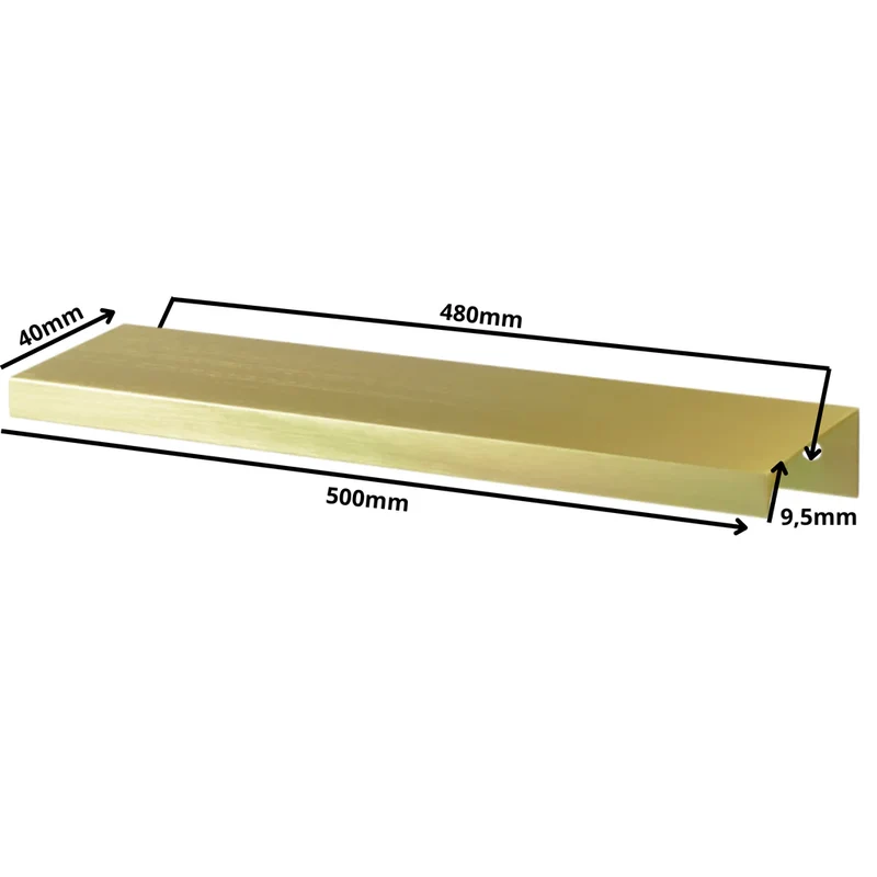 Edge Grip Rundprofil-Griff 480mm (500mm Gesamtlänge) - Gold