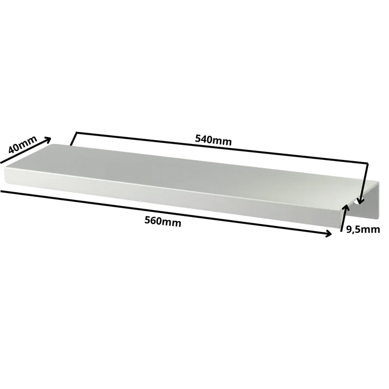 Edge Grip Rundprofil-Griff 540mm (560mm Gesamtlänge) - Aluminium