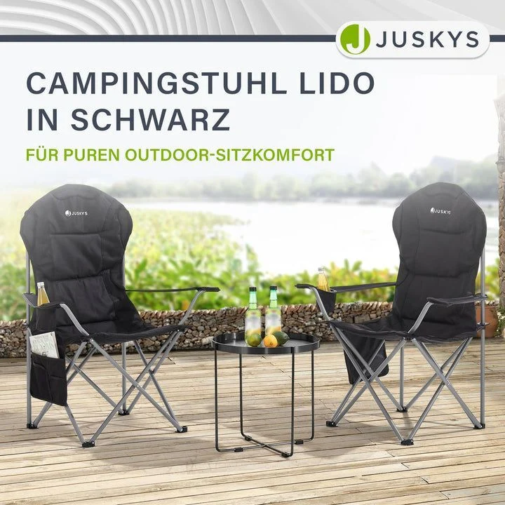 B-Ware Campingstuhl Lido Klappstuhl gepolstert mit Getränkehalter und Tasche leicht 78