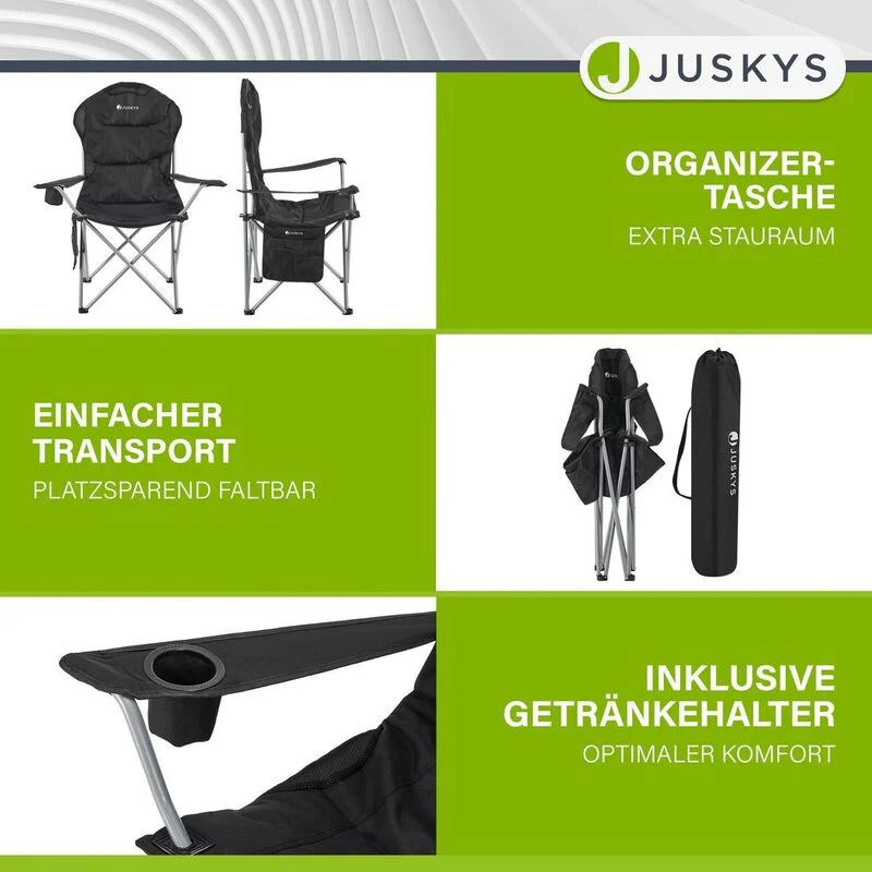 B-Ware Campingstuhl Lido Klappstuhl gepolstert mit Getränkehalter und Tasche leicht 78