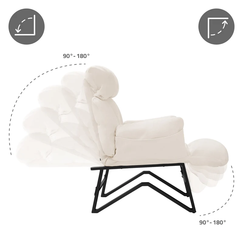 Relaxsessel in Leinen-Optik mit Armlehne & Liegefunktion ML-Design