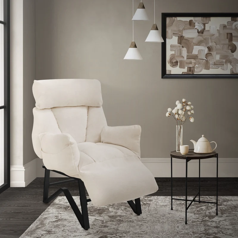 Relaxsessel in Leinen-Optik mit Armlehne & Liegefunktion ML-Design