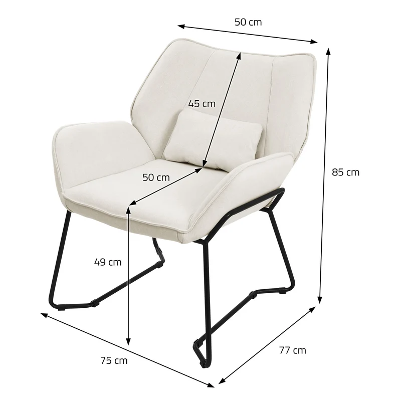 Relaxsessel Loungesessel mit Leinenbezug mit Armlehne ML-Design