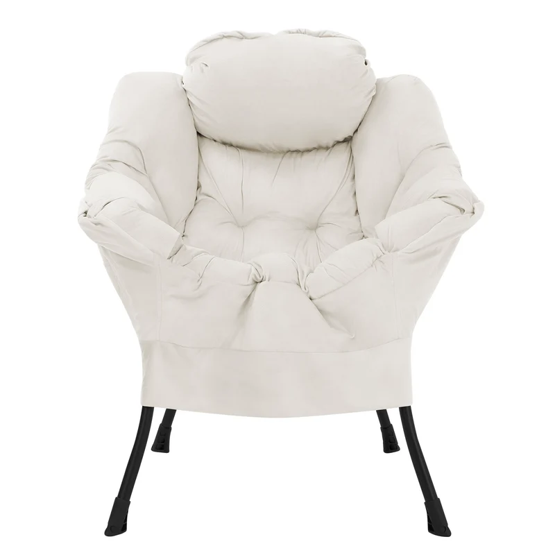 Relaxsessel Loungesessel mit Armlehnen und dickem Kopfkissen und Metallgestell bis 120 kg ML-Design