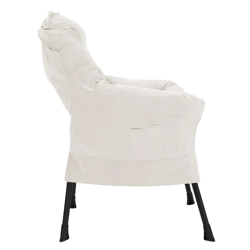 Relaxsessel Loungesessel mit Armlehnen und dickem Kopfkissen und Metallgestell bis 120 kg ML-Design