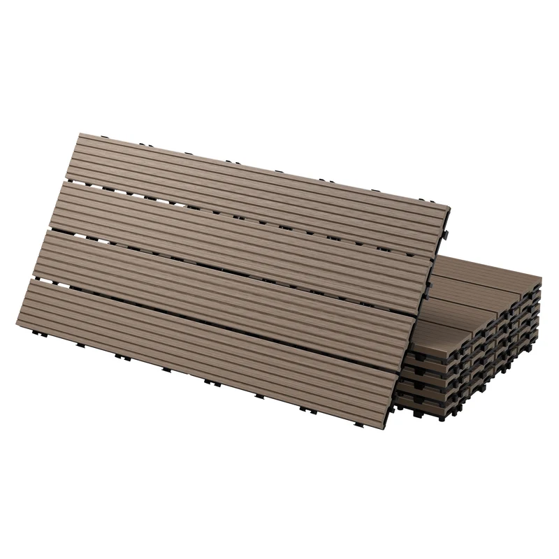 4er Pack WPC Bodenplatte 60x30 dunkelbraun