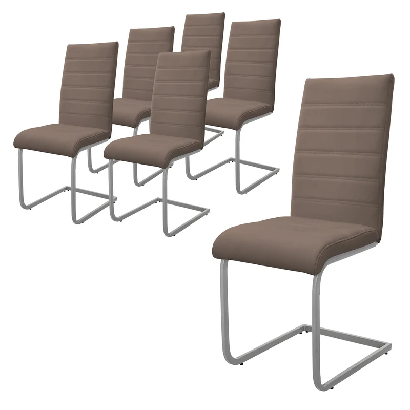 Esszimmerstuhl Freischwinger 2er Set mit Rückenlehne Kunsterlederbezug ML-Design