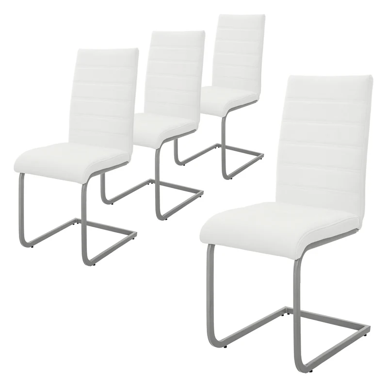 Esszimmerstuhl Freischwinger 2er Set mit Rückenlehne Kunsterlederbezug ML-Design