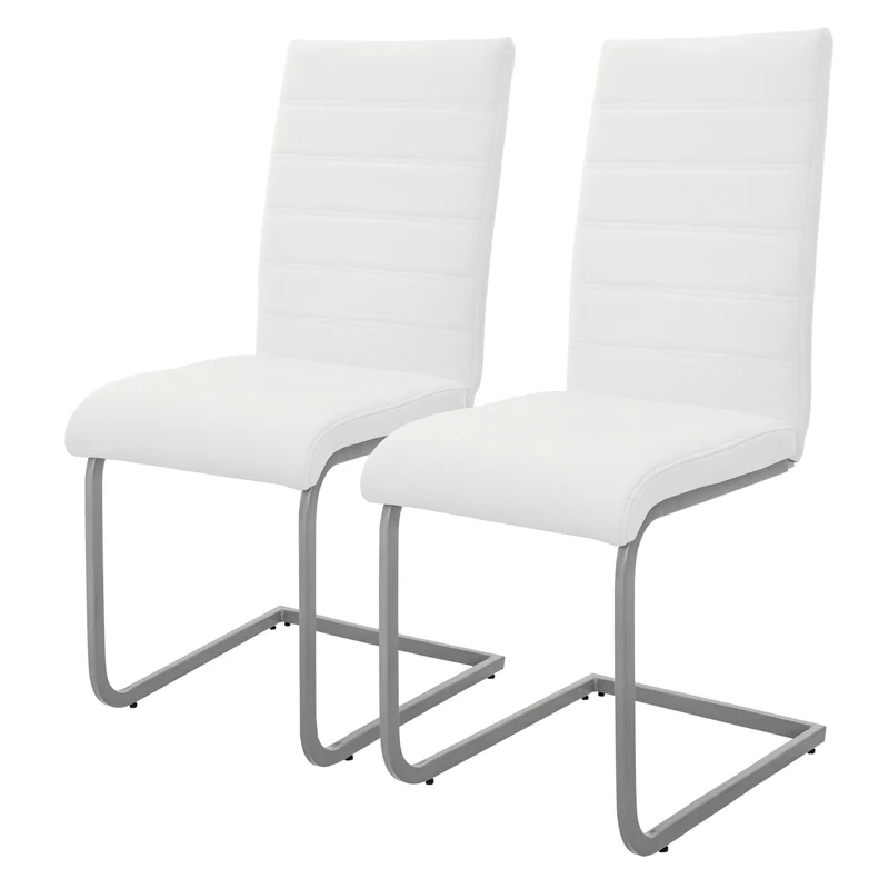 Esszimmerstuhl Freischwinger 2er Set mit Rückenlehne Kunsterlederbezug ML-Design