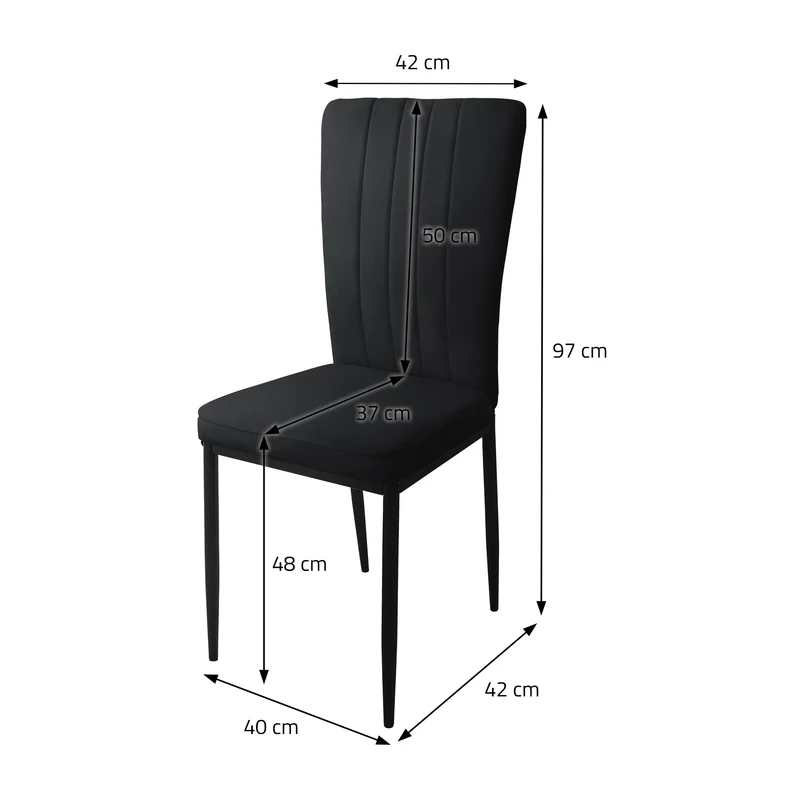 Esszimmerstuhl 4er Set mit Samtbezug und Metallbeinen Küchenstuhl ML-Design