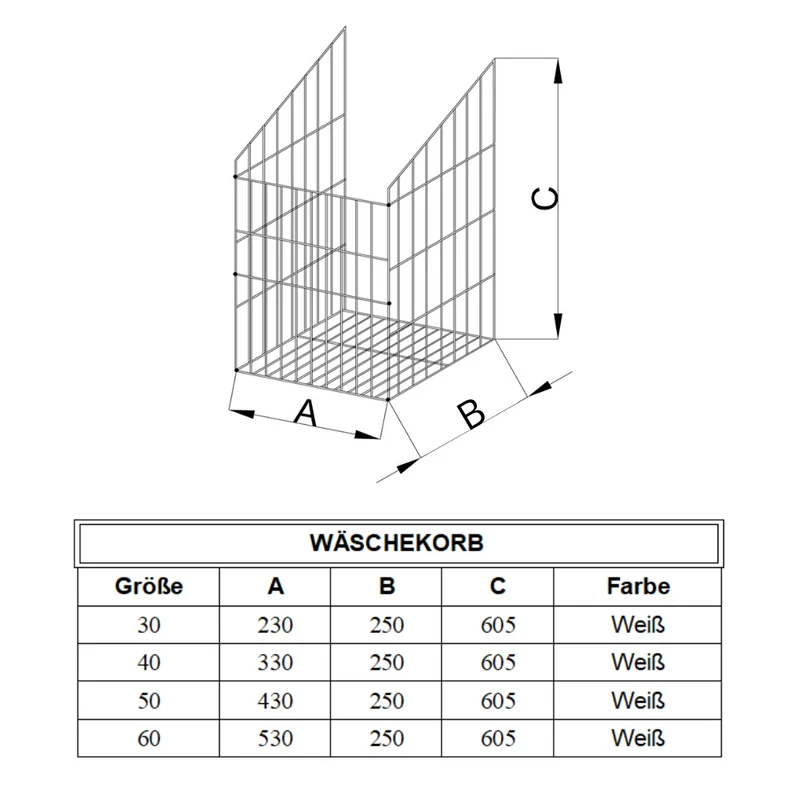 Faltbarer Wäschekorb 50cm - Anthrazit
