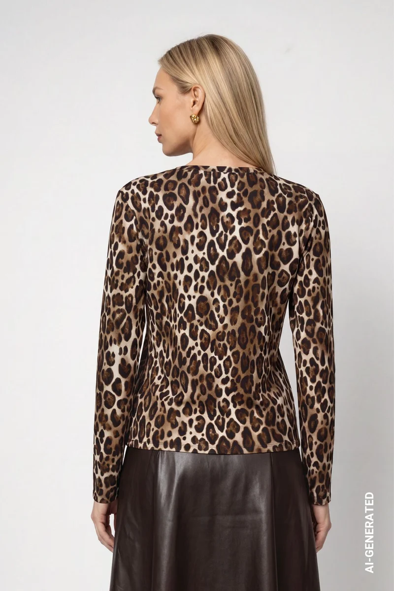 Langarmshirt mit Leomuster