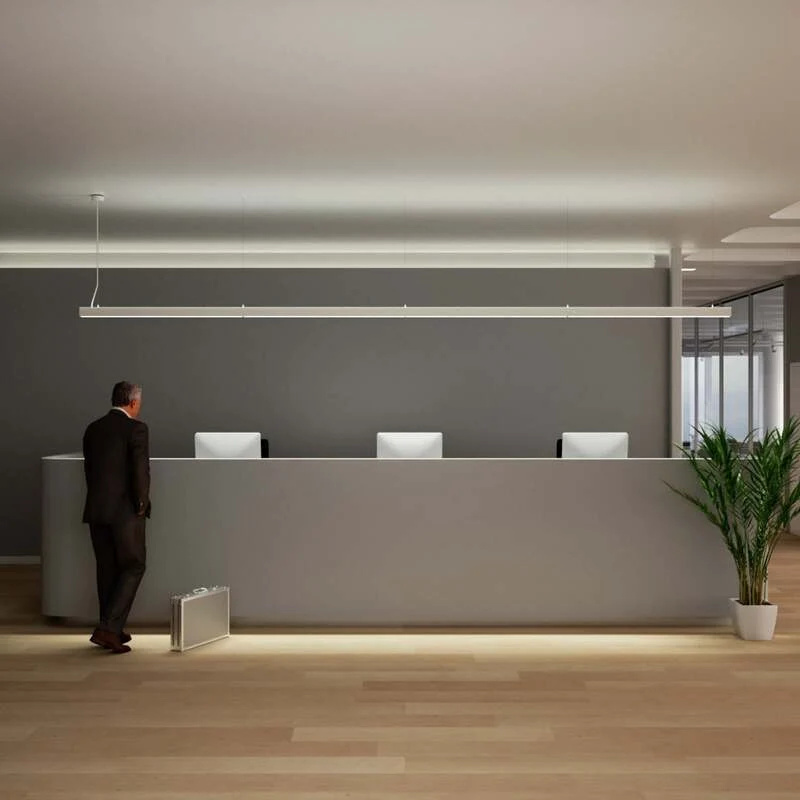 B-Ware Arcchio Pendelleuchte Hängeleuchte LED Büroleuchte silber Kunststoff Aluminium d