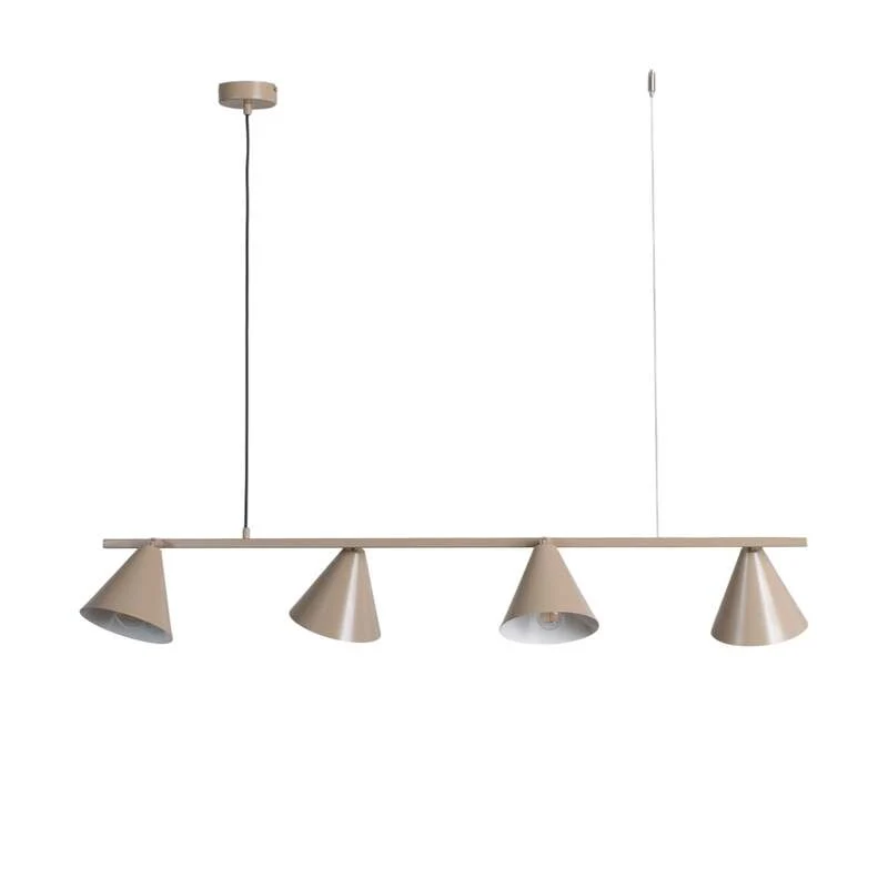 B-Ware Hängeleuchte Form 4 beige Metall 4-flammig E27 dimmbar 120 cm Aldex