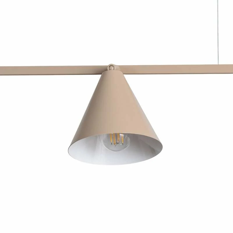 B-Ware Hängeleuchte Form 4 beige Metall 4-flammig E27 dimmbar 120 cm Aldex