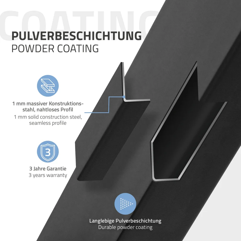 B-Ware 2er Set Tischgestell B60xH72 cm in T-Form Metall Schwarz ML-Design