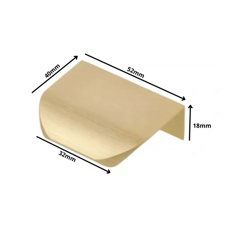 Griffleiste Kantengriff Rund 32mm (52mm Gesamtlänge) - Gold