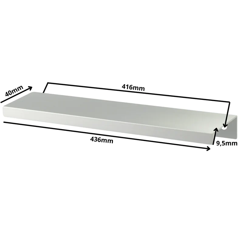 Edge Grip Rundprofil-Griff 416mm (436mm Gesamtlänge) - Aluminium