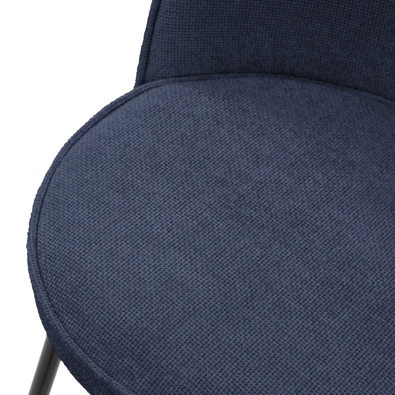 Barhocker 2er Set Dunkelblau 52x102x50 cm mit Rückenlehne und Fußstütze bis 120 kg ML-Design