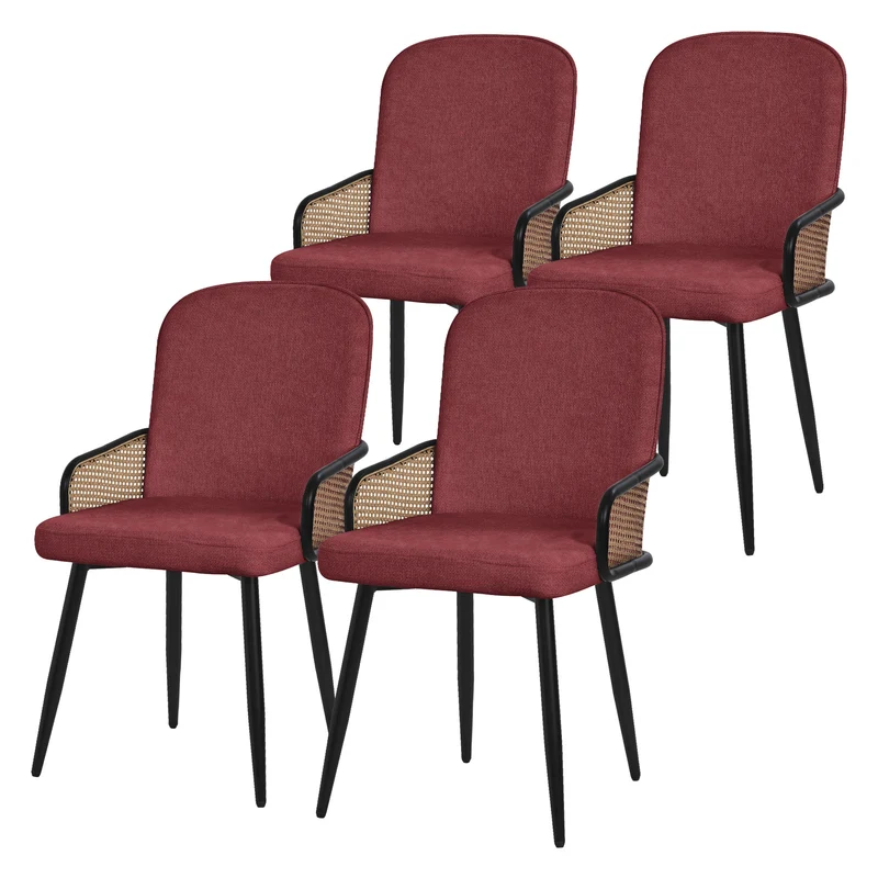 ML-Design | Esszimmerstuhl Set mit Metallbeinen Rücken- & Armlehne 51x91x61 cm, bis 120 kg, Küchenstuhl Wohnzimmerstuhl Polsterstuhl