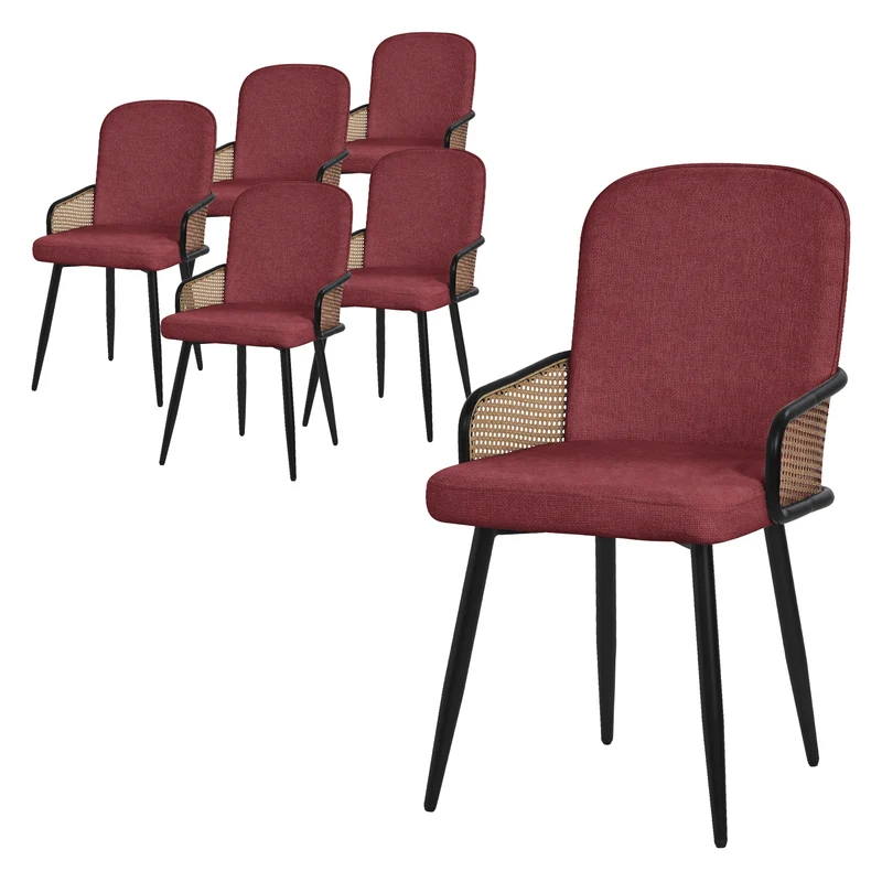 ML-Design | Esszimmerstuhl Set mit Metallbeinen Rücken- & Armlehne 51x91x61 cm, bis 120 kg, Küchenstuhl Wohnzimmerstuhl Polsterstuhl