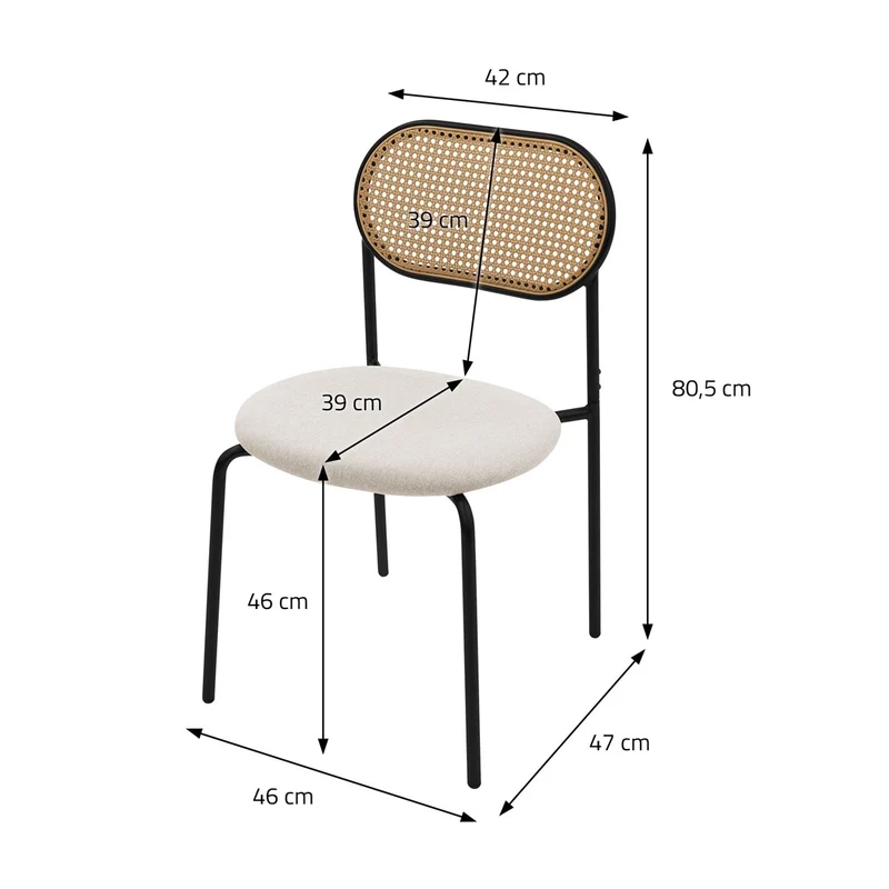 Esszimmerstuhl 2er Set in Rattan Optik mit Rückenlehne bis 120 Kg ML-Design