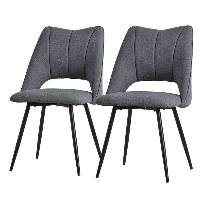 Esszimmerstuhl Küchenstuhl 2er Set gepolstert mit offenem Rücken ML-Design