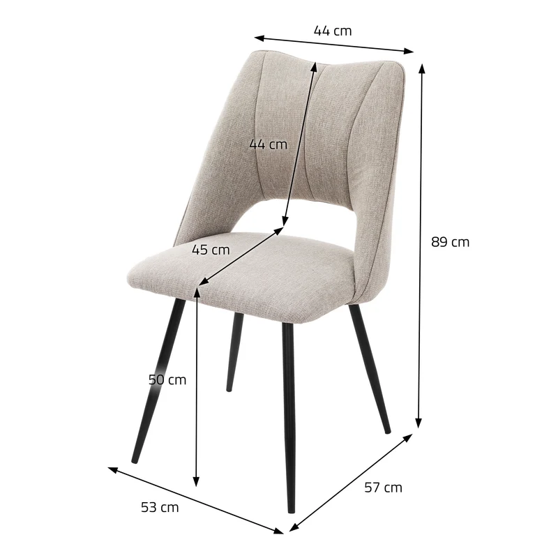 Esszimmerstuhl Küchenstuhl 2er Set gepolstert mit offenem Rücken ML-Design