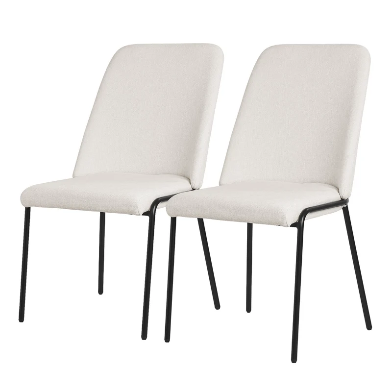 Esszimmerstuhl in Leinen Optik mit hoher Rückenlehne ML-Design