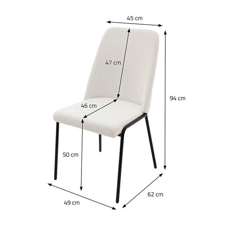 Esszimmerstuhl in Leinen Optik mit hoher Rückenlehne ML-Design